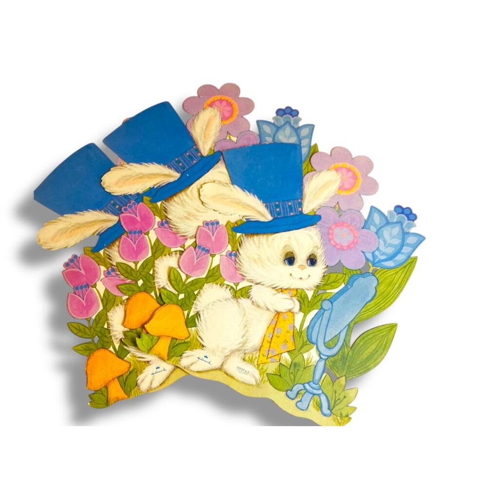 Vintage Hallmark Easter Diecut Decor Set of 3 Boy‎ Bunny Rabbit 12" 35EHD 6-5